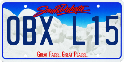 SD license plate 0BXL15