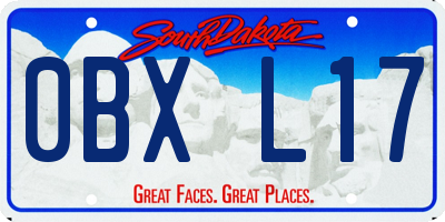 SD license plate 0BXL17