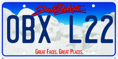 SD license plate 0BXL22