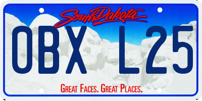 SD license plate 0BXL25