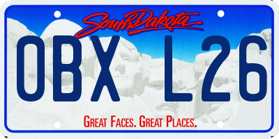 SD license plate 0BXL26