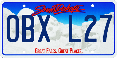 SD license plate 0BXL27