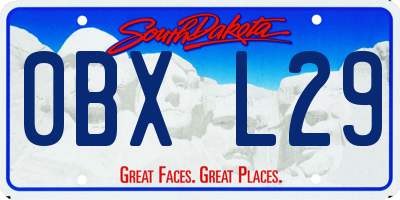 SD license plate 0BXL29