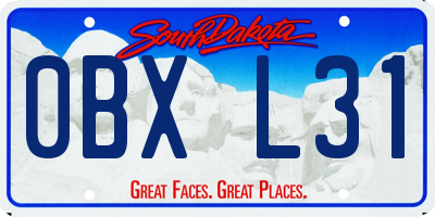 SD license plate 0BXL31