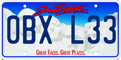 SD license plate 0BXL33