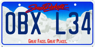 SD license plate 0BXL34