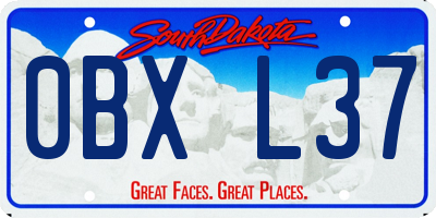 SD license plate 0BXL37