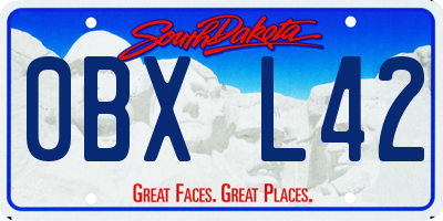 SD license plate 0BXL42