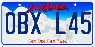 SD license plate 0BXL45
