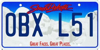 SD license plate 0BXL51