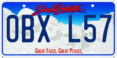 SD license plate 0BXL57
