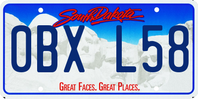 SD license plate 0BXL58