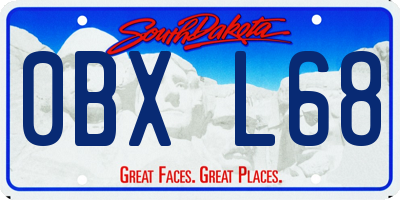 SD license plate 0BXL68