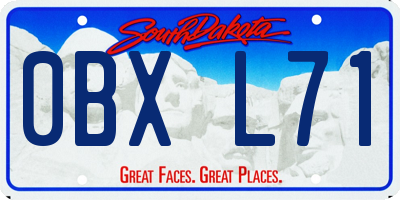 SD license plate 0BXL71