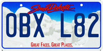 SD license plate 0BXL82