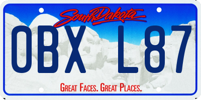SD license plate 0BXL87