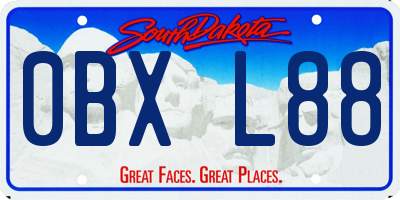 SD license plate 0BXL88