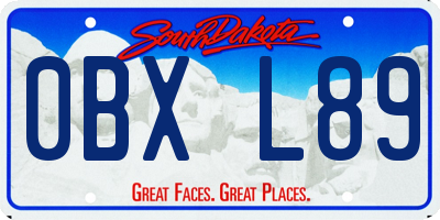 SD license plate 0BXL89