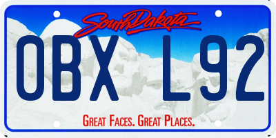 SD license plate 0BXL92