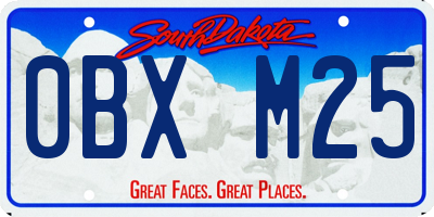 SD license plate 0BXM25