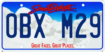 SD license plate 0BXM29