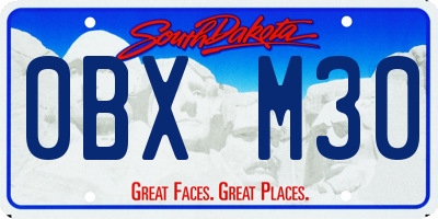 SD license plate 0BXM30