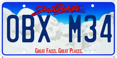 SD license plate 0BXM34