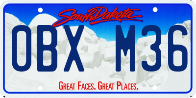 SD license plate 0BXM36