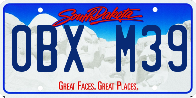 SD license plate 0BXM39