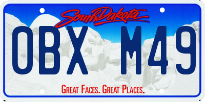 SD license plate 0BXM49