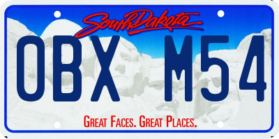 SD license plate 0BXM54
