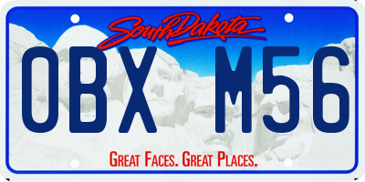 SD license plate 0BXM56