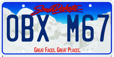 SD license plate 0BXM67