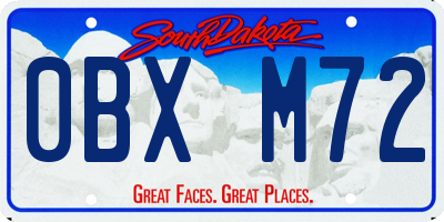 SD license plate 0BXM72