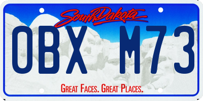 SD license plate 0BXM73