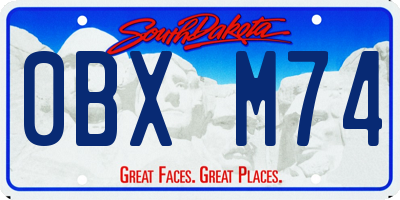 SD license plate 0BXM74