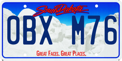 SD license plate 0BXM76