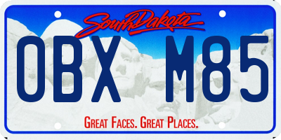 SD license plate 0BXM85