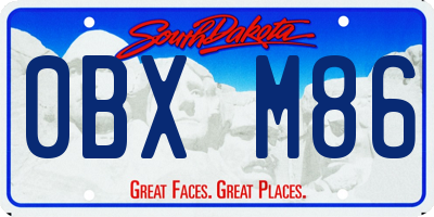 SD license plate 0BXM86
