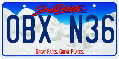 SD license plate 0BXN36