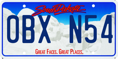 SD license plate 0BXN54