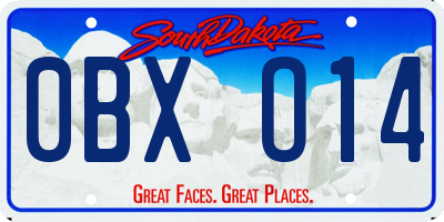 SD license plate 0BXO14