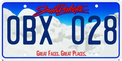 SD license plate 0BXO28