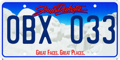 SD license plate 0BXO33