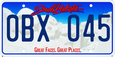 SD license plate 0BXO45