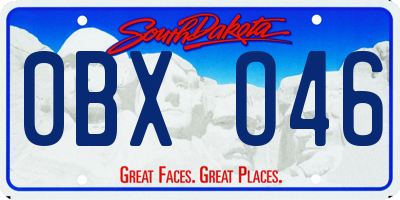 SD license plate 0BXO46