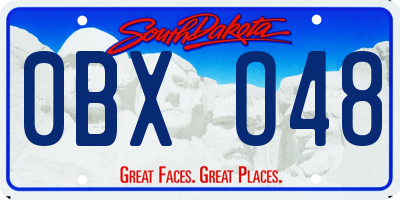 SD license plate 0BXO48
