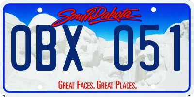 SD license plate 0BXO51