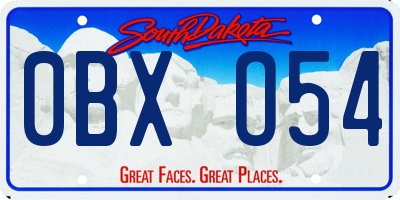 SD license plate 0BXO54