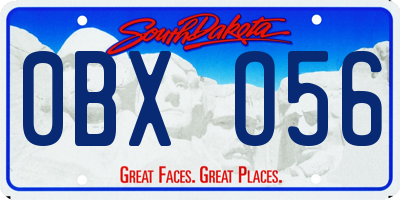 SD license plate 0BXO56